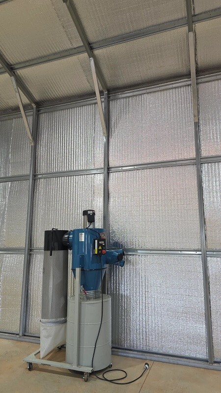 Installation in a metal building.