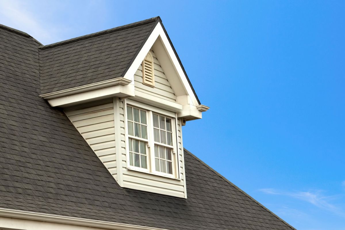 A house with a dormer.