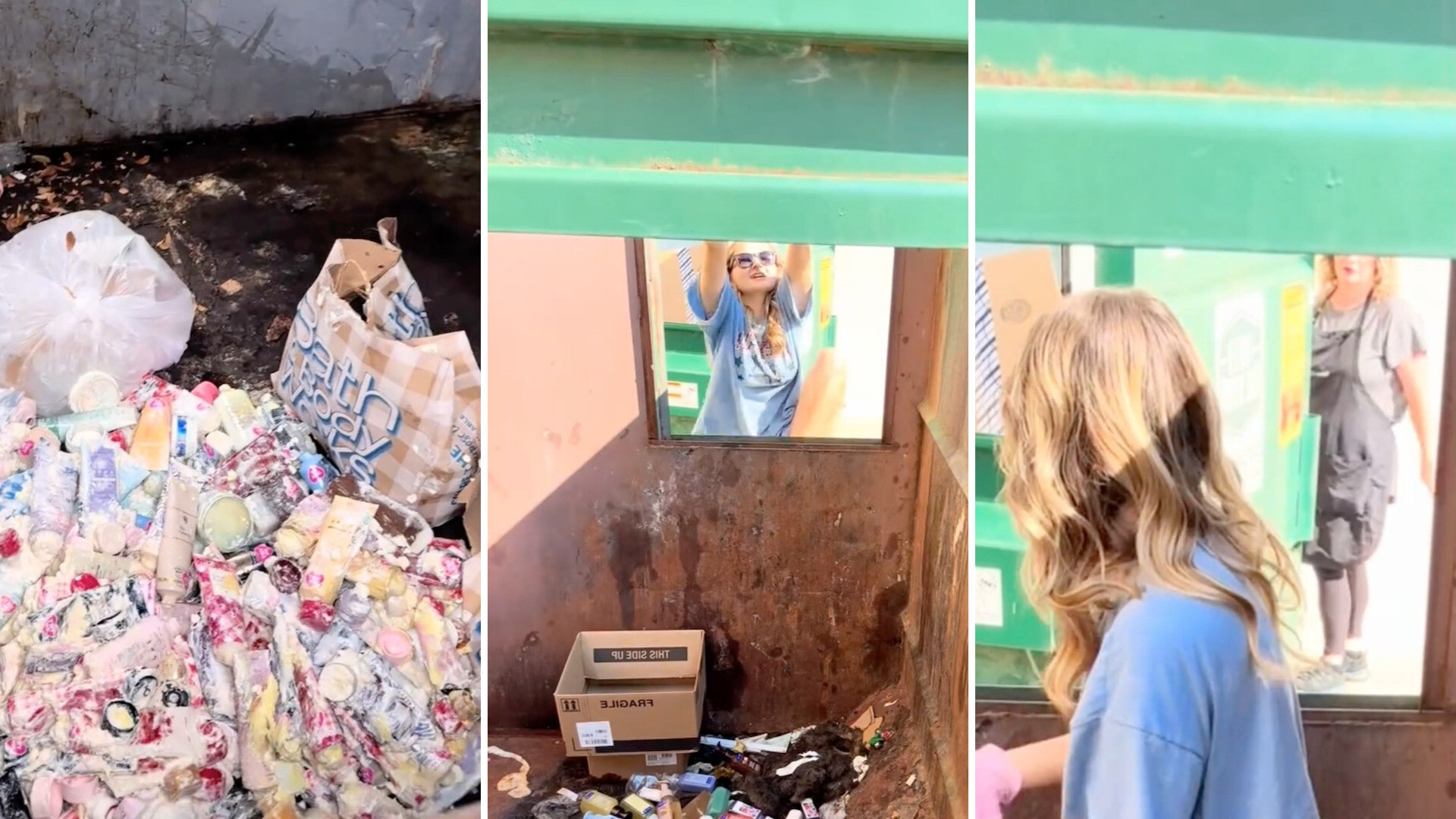 Dumpster diver discovers destroyed soaps and products outside Bath & Body Works