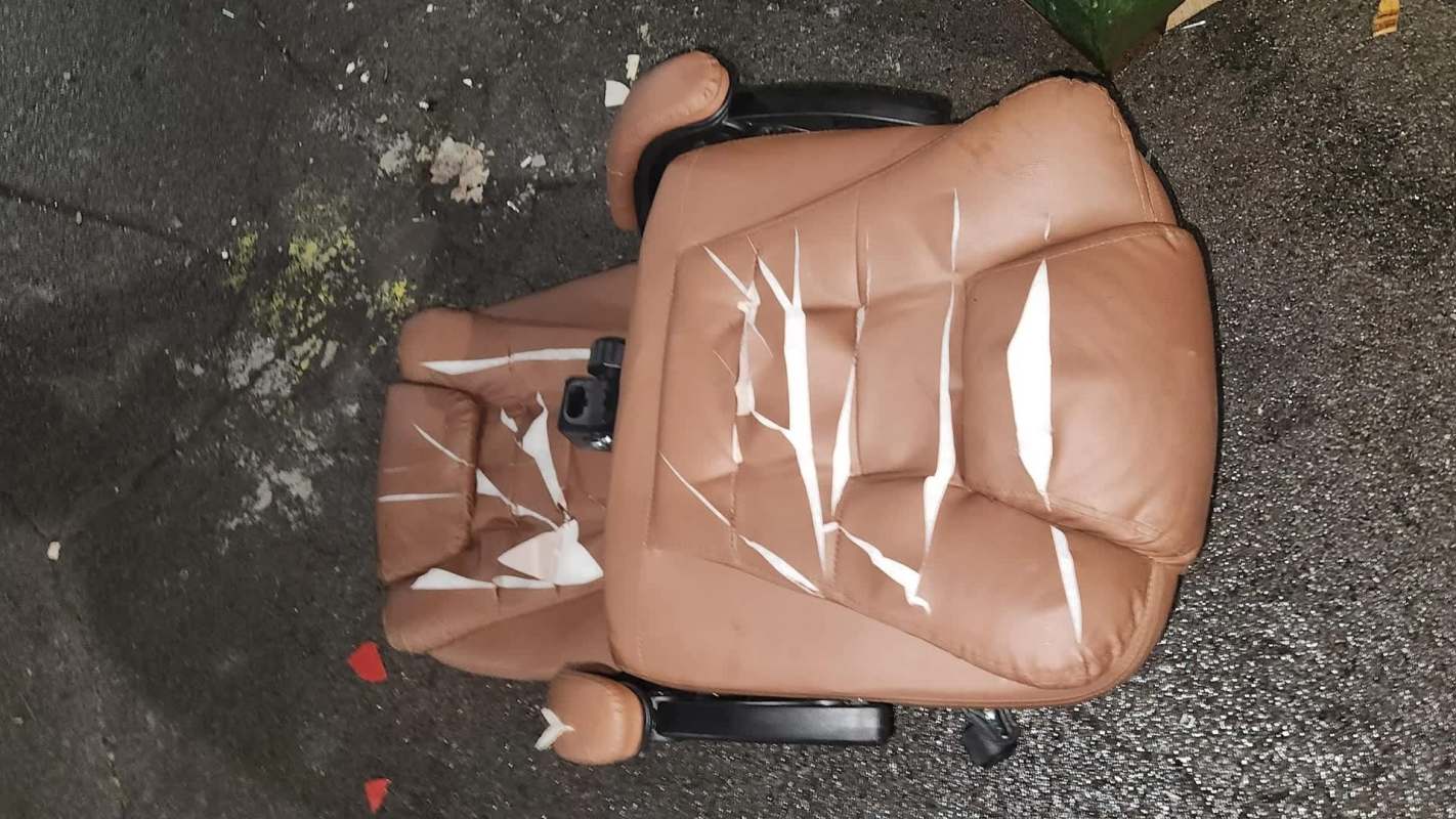 A damaged chair.