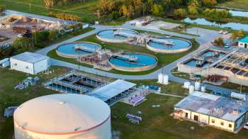 A wastewater treatment facility.