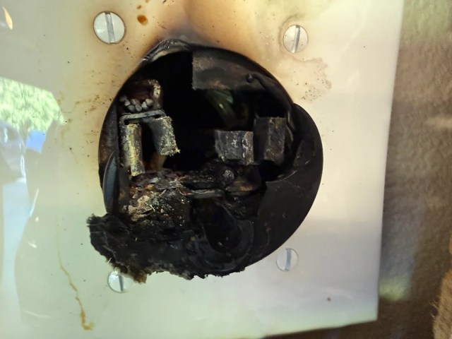 A melted outlet.