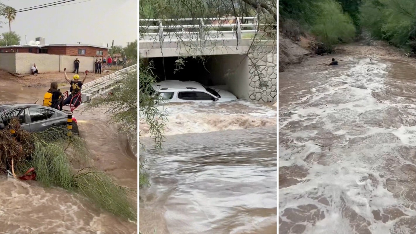 A flash flood in Arizona.