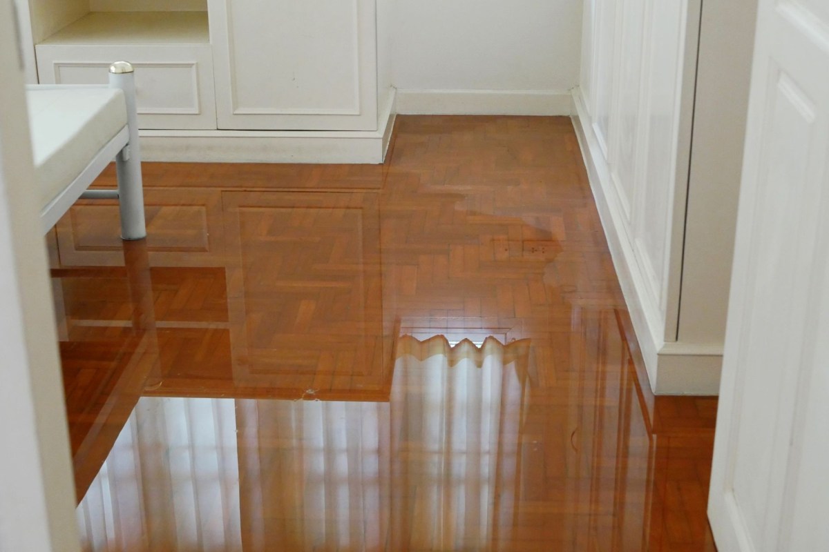 A flooded apartment floor.