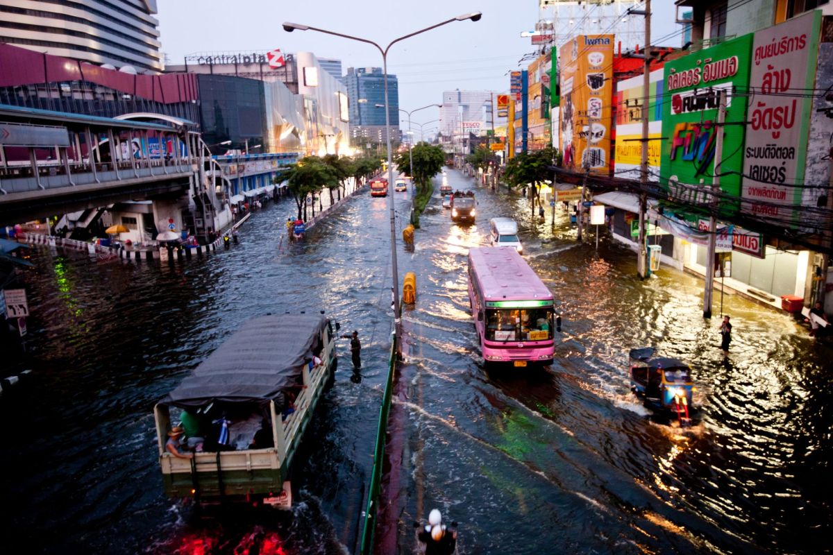 Flooding in Bangkok, Thailand.
