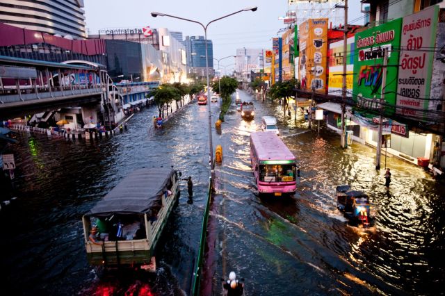 Flooding in Bangkok, Thailand.