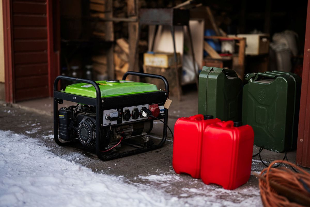 A gas-powered generator.