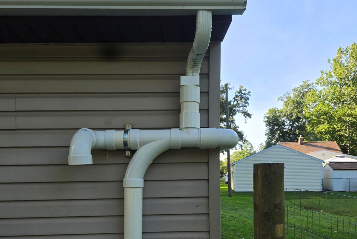 Pipes to harvest rainwater.