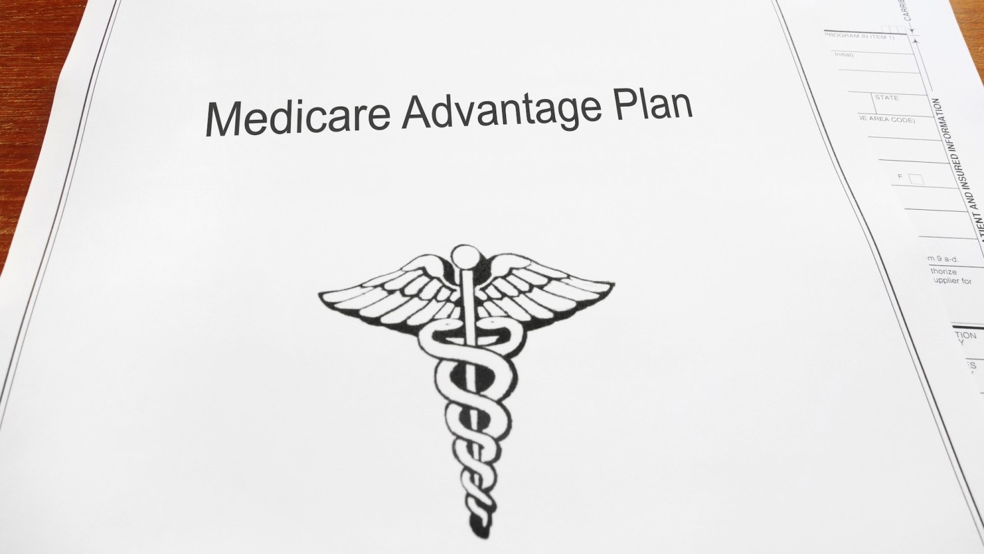 A document titled "Medicare Advantage Plan" featuring a medical symbol.