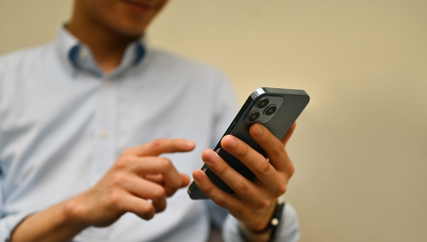 A person using a smartphone.