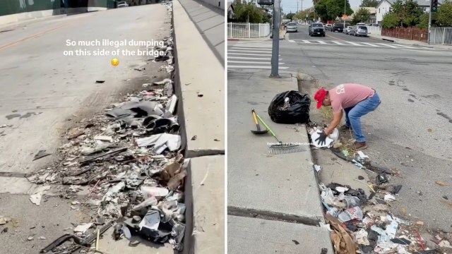 Illegal dumping overwhelms Los Angeles bridge, but volunteers are not giving up