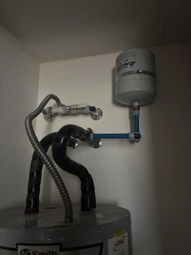 A water heater system.
