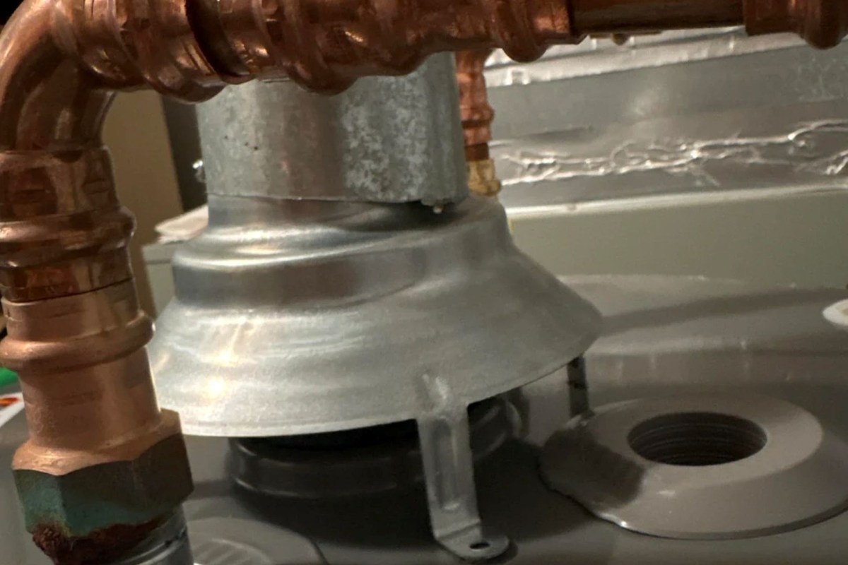 A gas water heater.