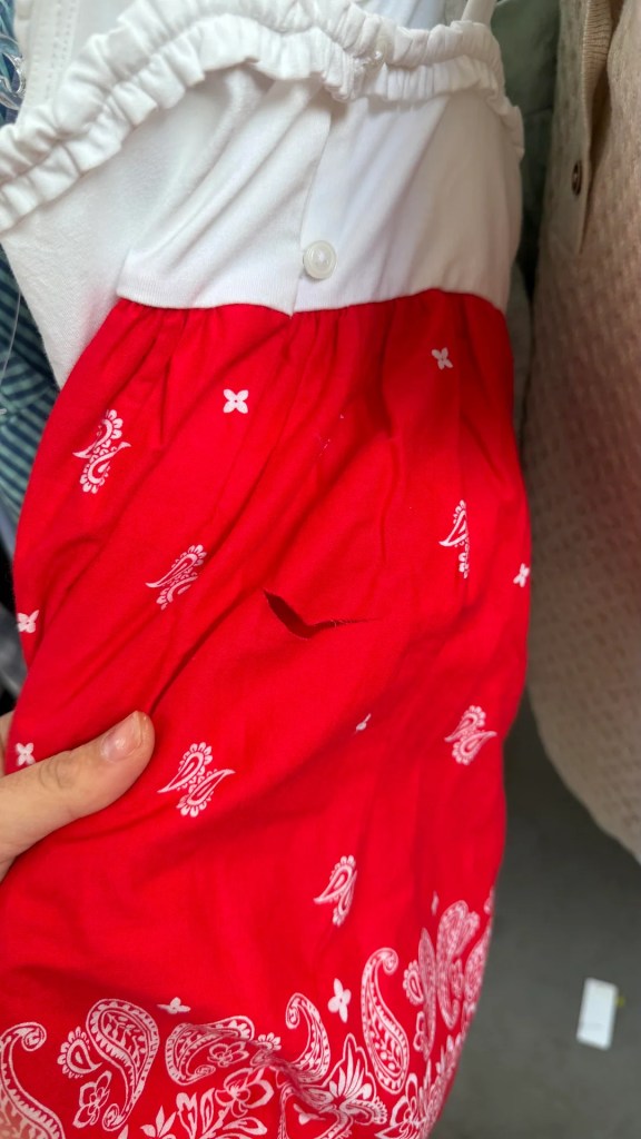 A dress with a hole.