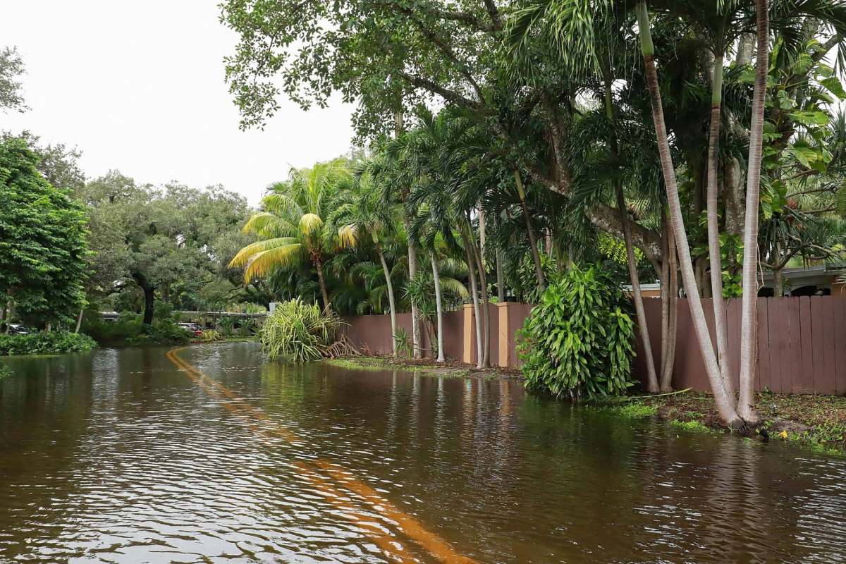 A flooded Florida street.