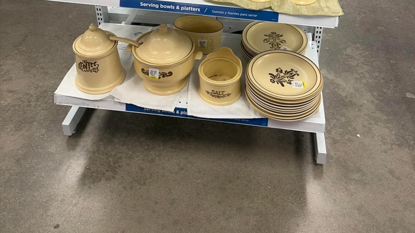 Part of a kitchen set at a thrift store.