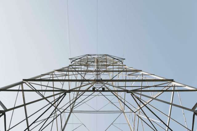 An electric transmission tower.