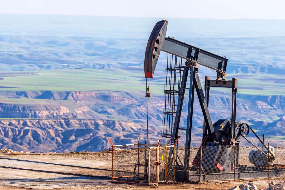 An oil pumpjack.