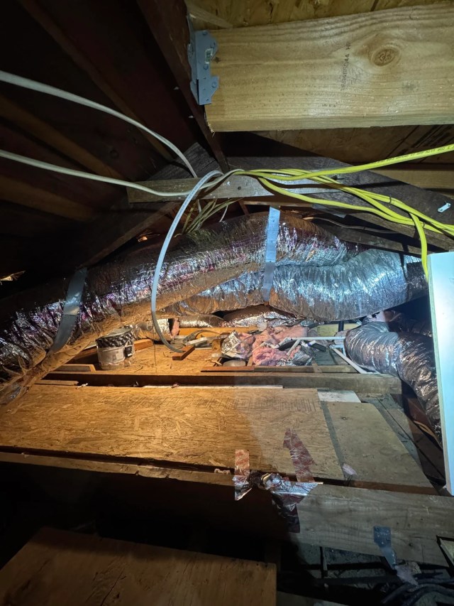 Ductwork in a loft.