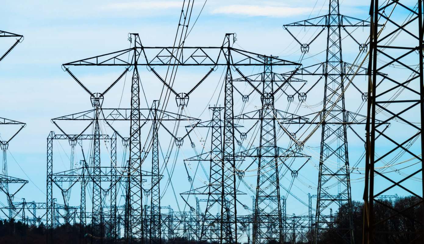 Electrical transmission towers.