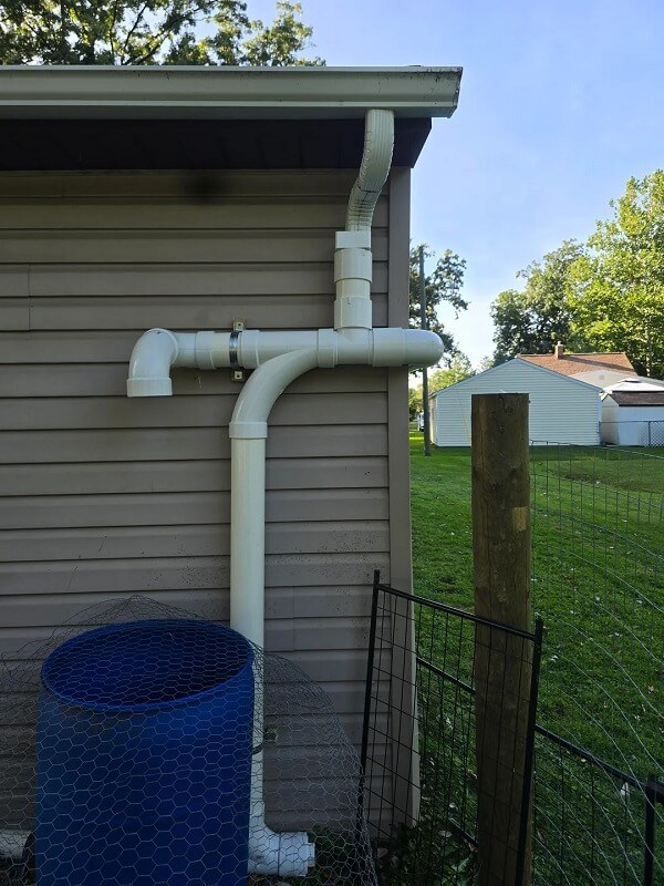 Pipes to harvest rainwater.