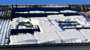Snow on solar panels.