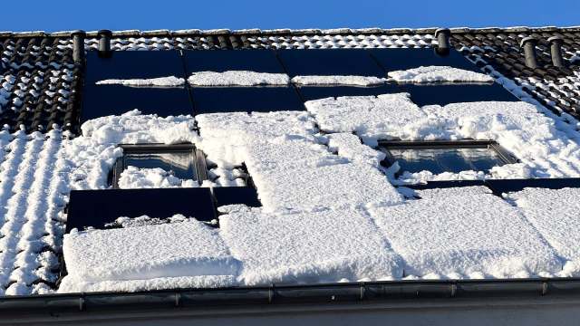Snow on solar panels.