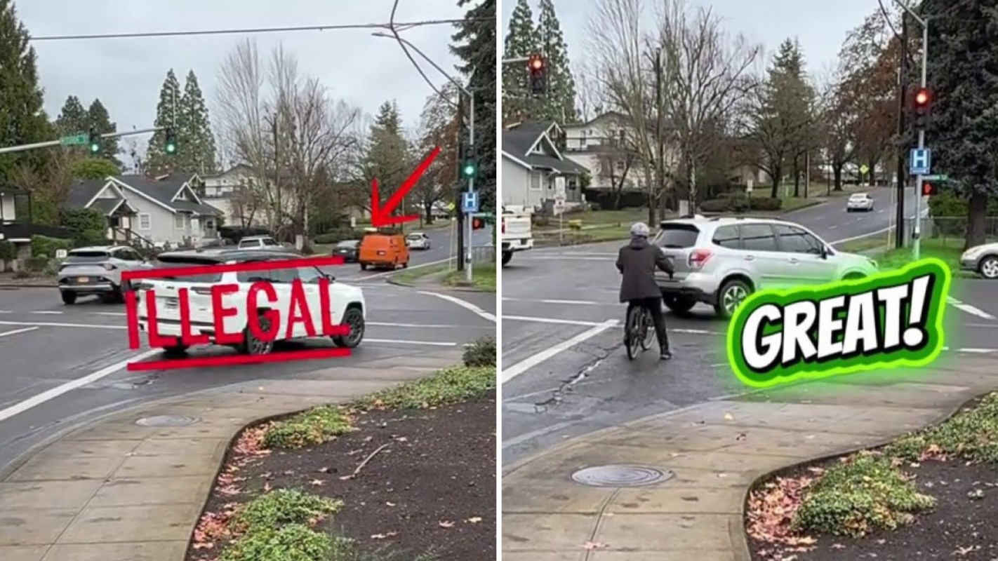 An incorrect and correct traffic pattern.