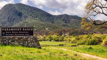 A sign for Paramount Ranch in the Santa Monica Mountains National Recreation Area.