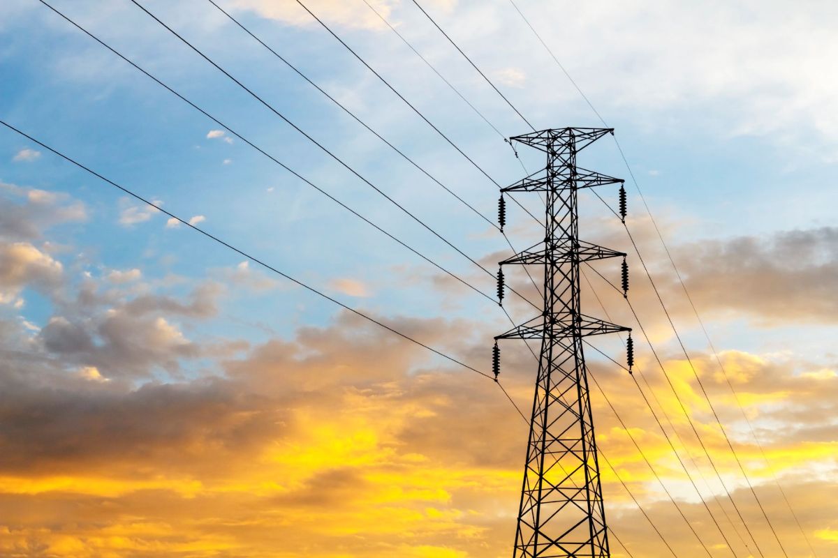 High-voltage power lines.