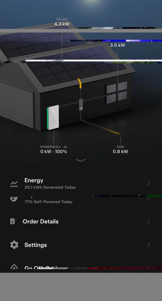 An app screen showing solar production.