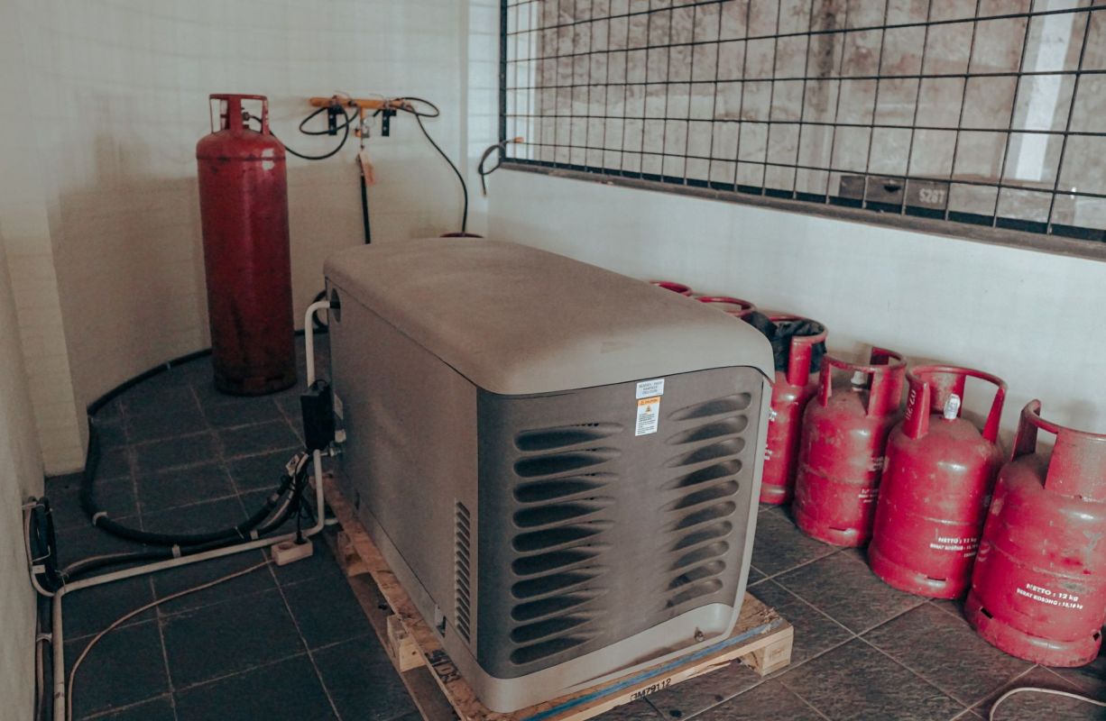 A propane generator.