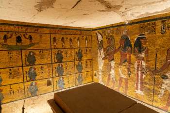 The inside of King Tut's tomb in Egypt