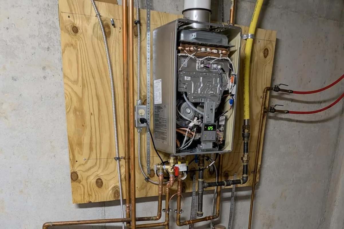 A tankless water heater.