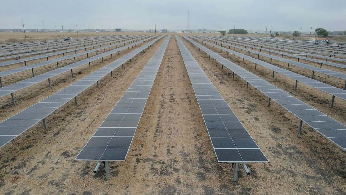 A solar panel field.