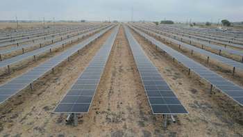 A solar panel field.