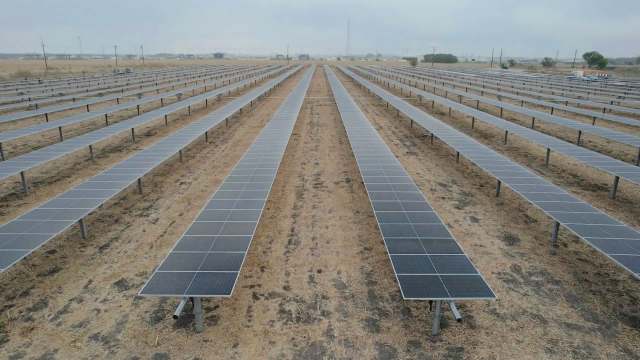 A solar panel field.