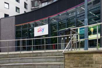 A building with a Sky logo.