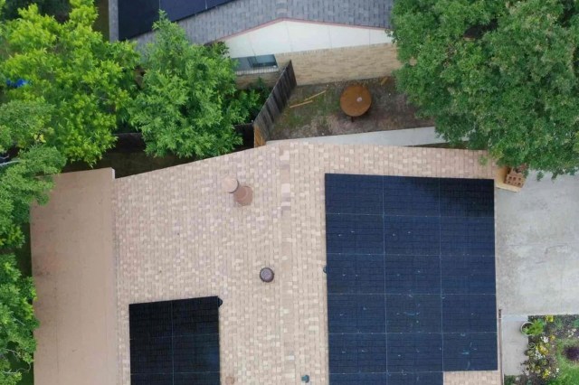 Solar panels on the roof of a home.