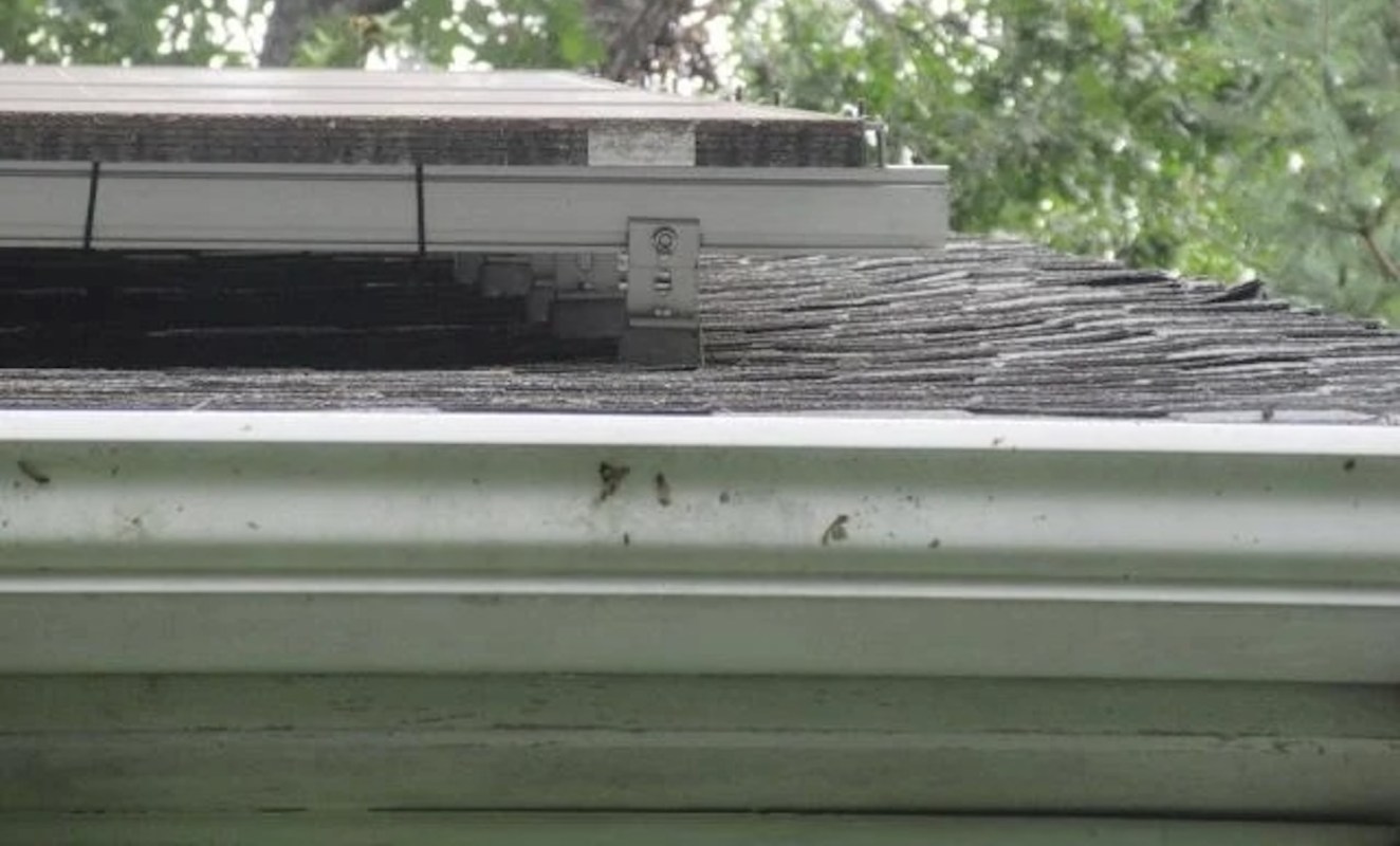 Solar panels on an unstable roof.