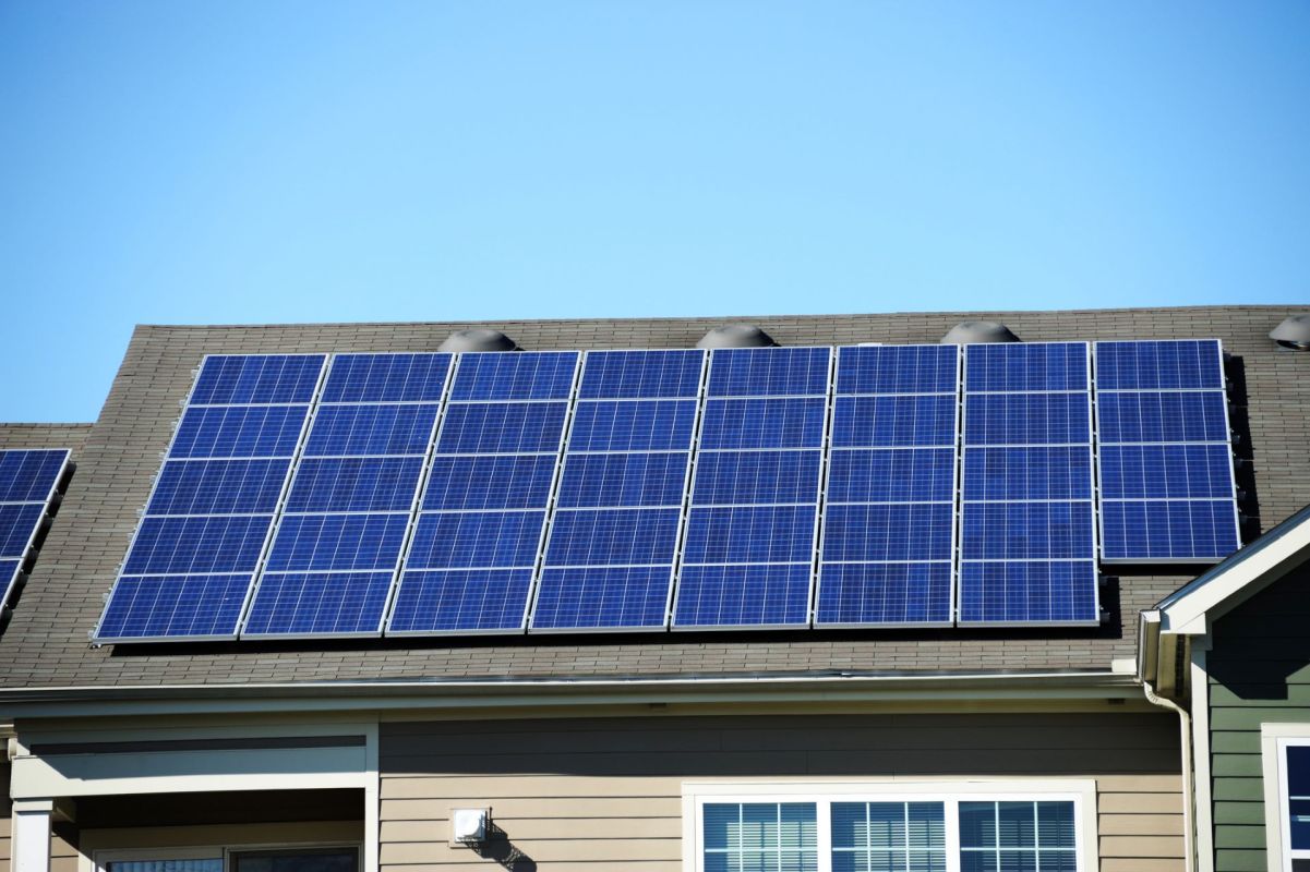 Solar panels on a home.