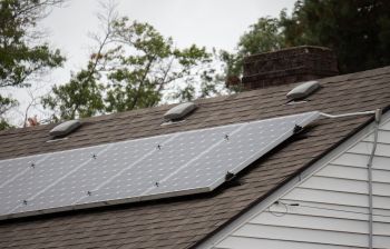 Solar panels on a roof.