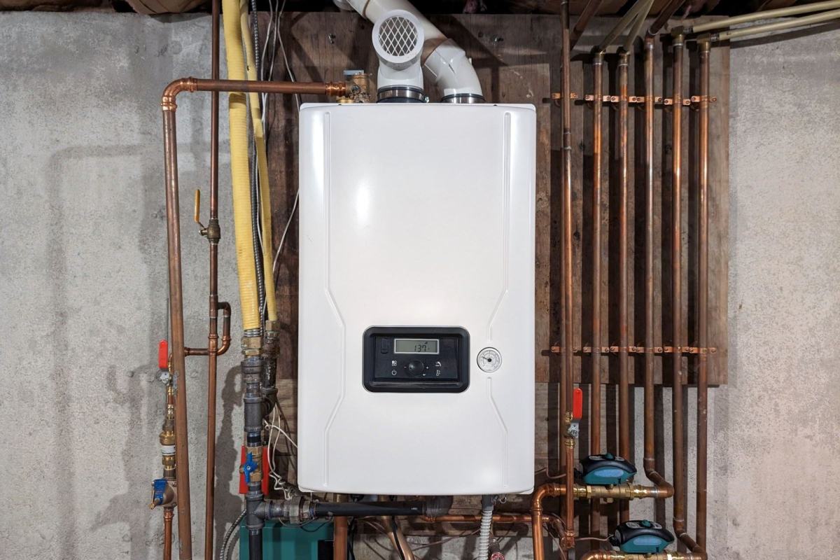 A tankless water heater.