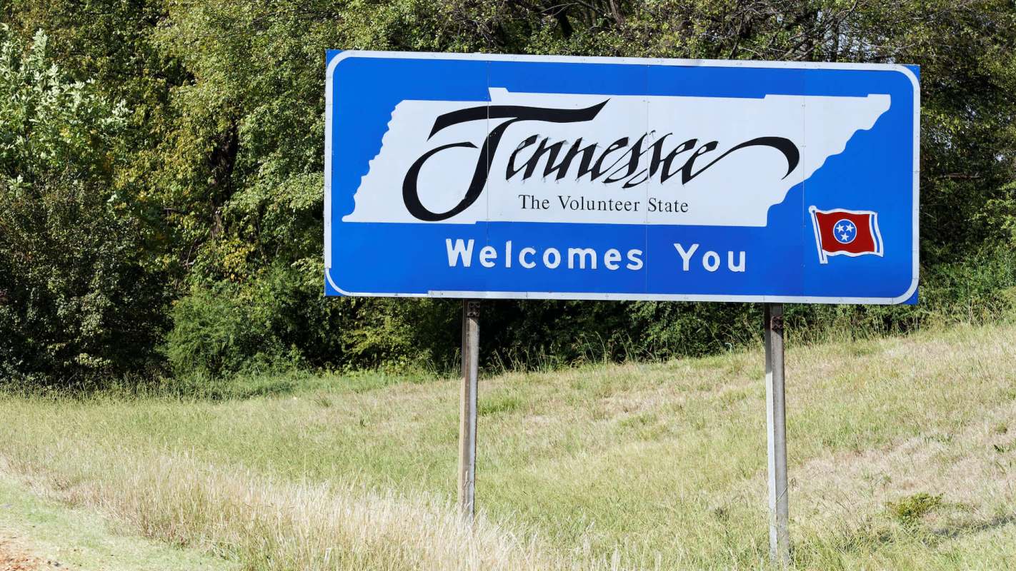 A sign at the Tennessee border.