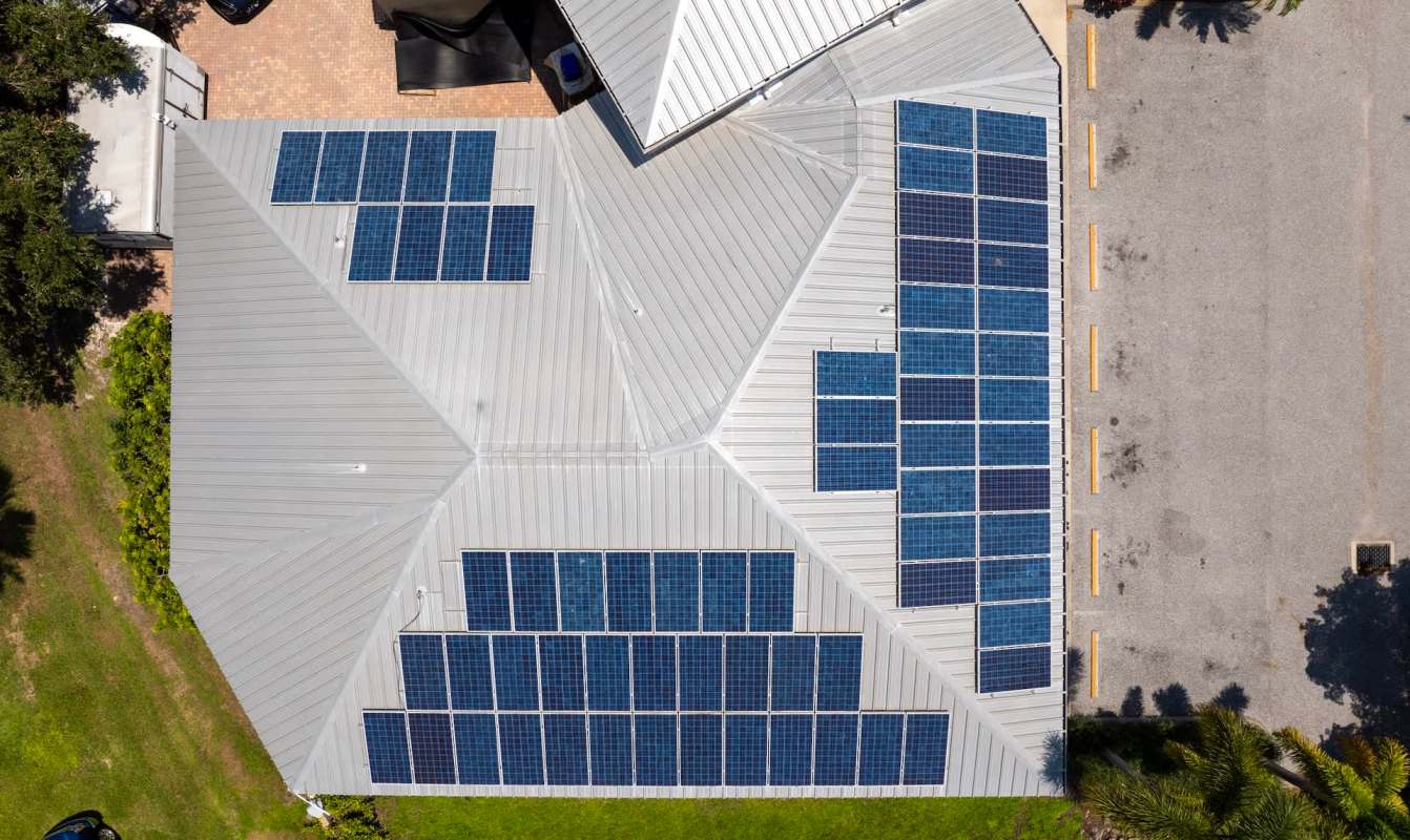 Solar panels on a home.