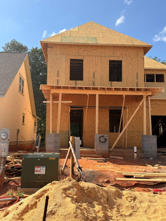 A house under construction.