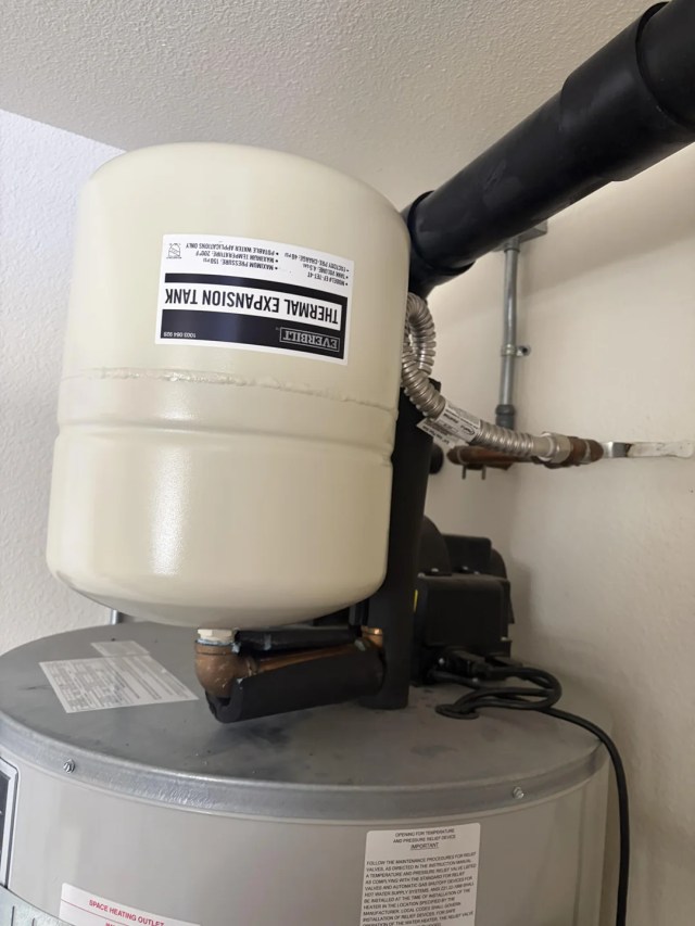 A water heater expansion tank.