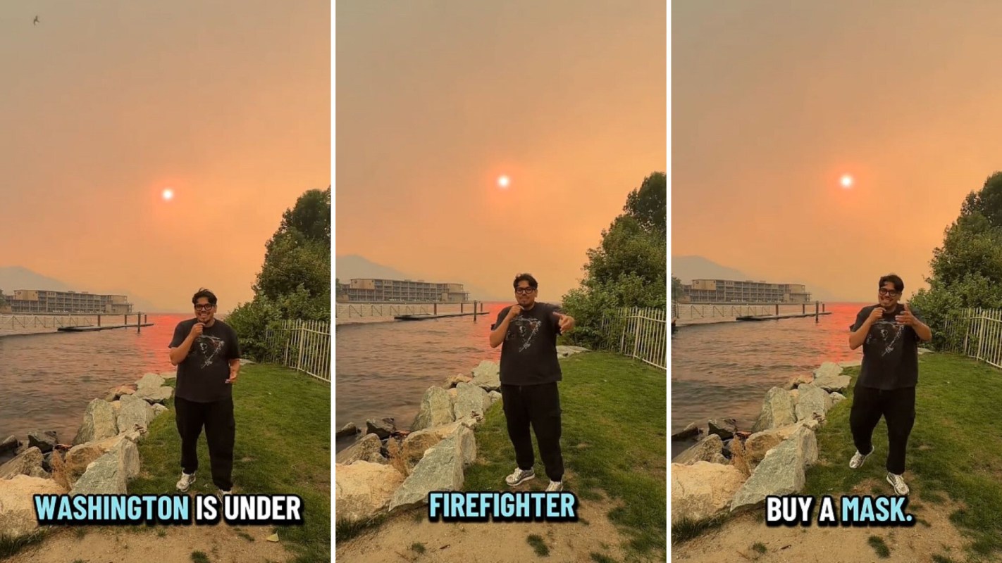 A person talking about wildfire smoke.