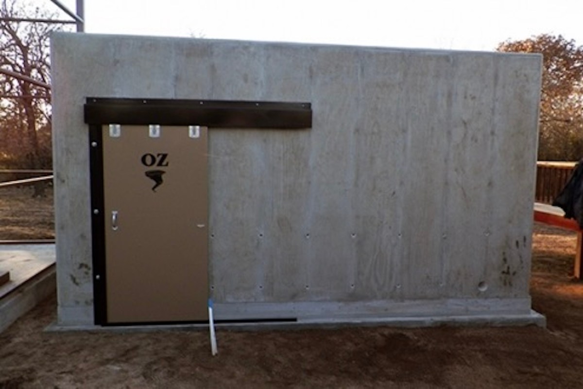 A concrete safe room.