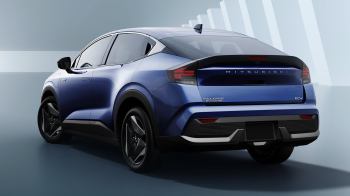 A blue Mitsubishi Eclipse EV.